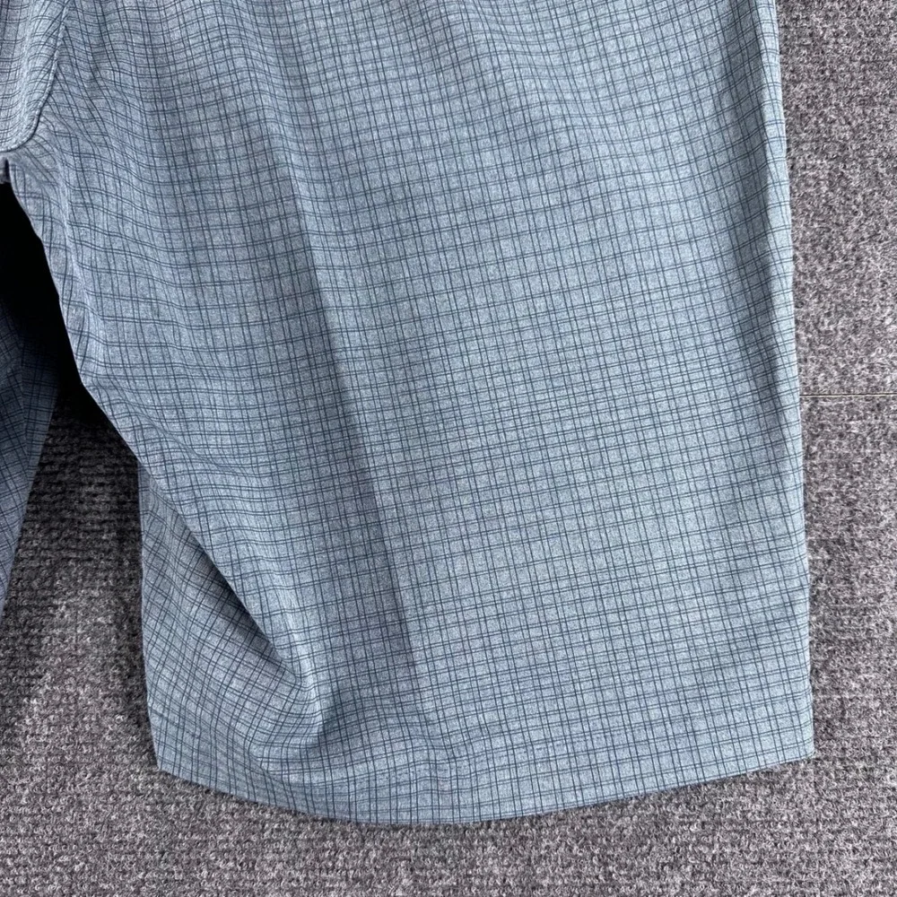 Adidas Shorts Mens 38 Blue Grey Grid Pattern Golf Performance‎ GU5103